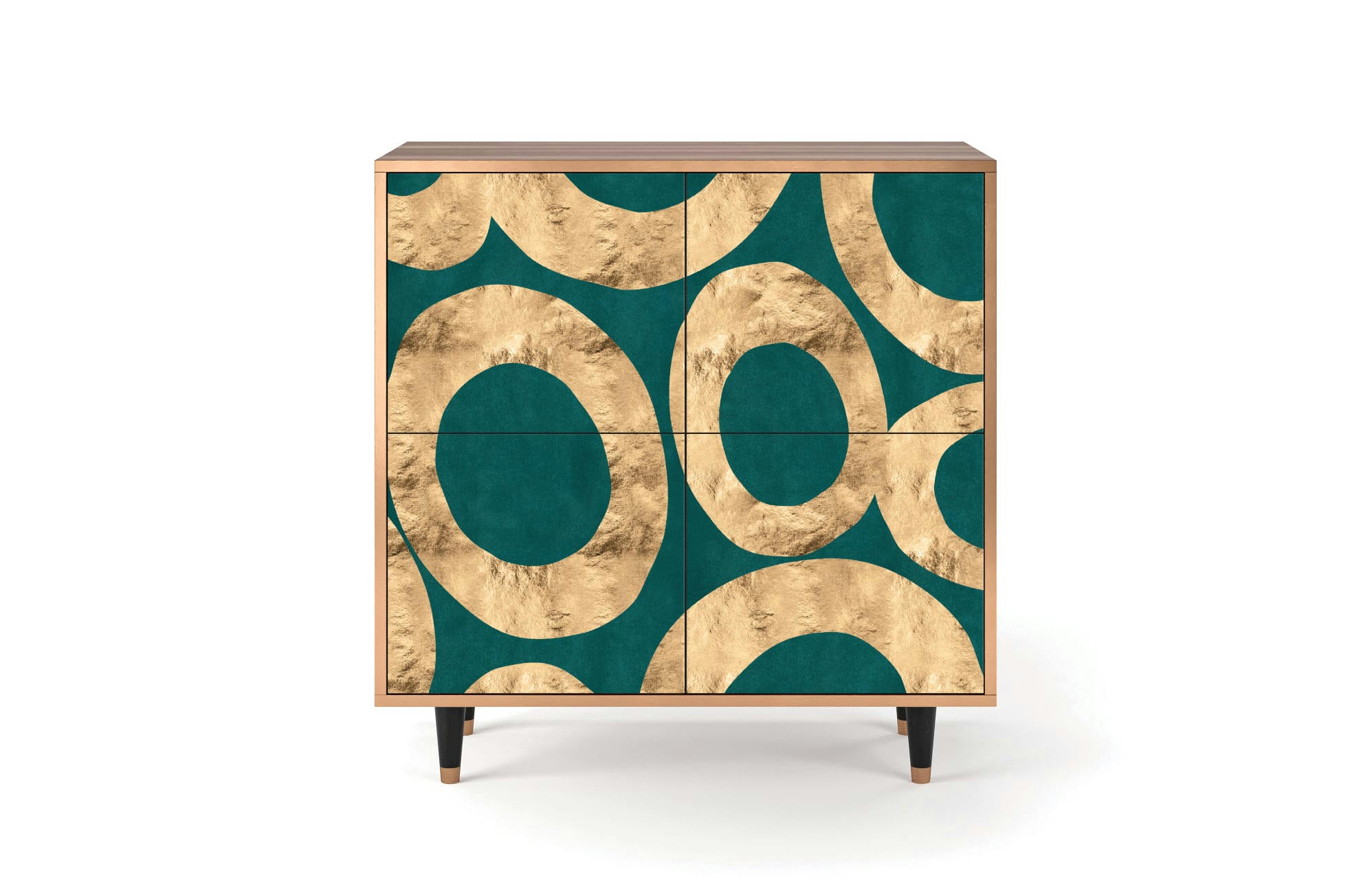 ZIRCON SPHERE - Buffet  bleu-vert 4 portes L 94 cm