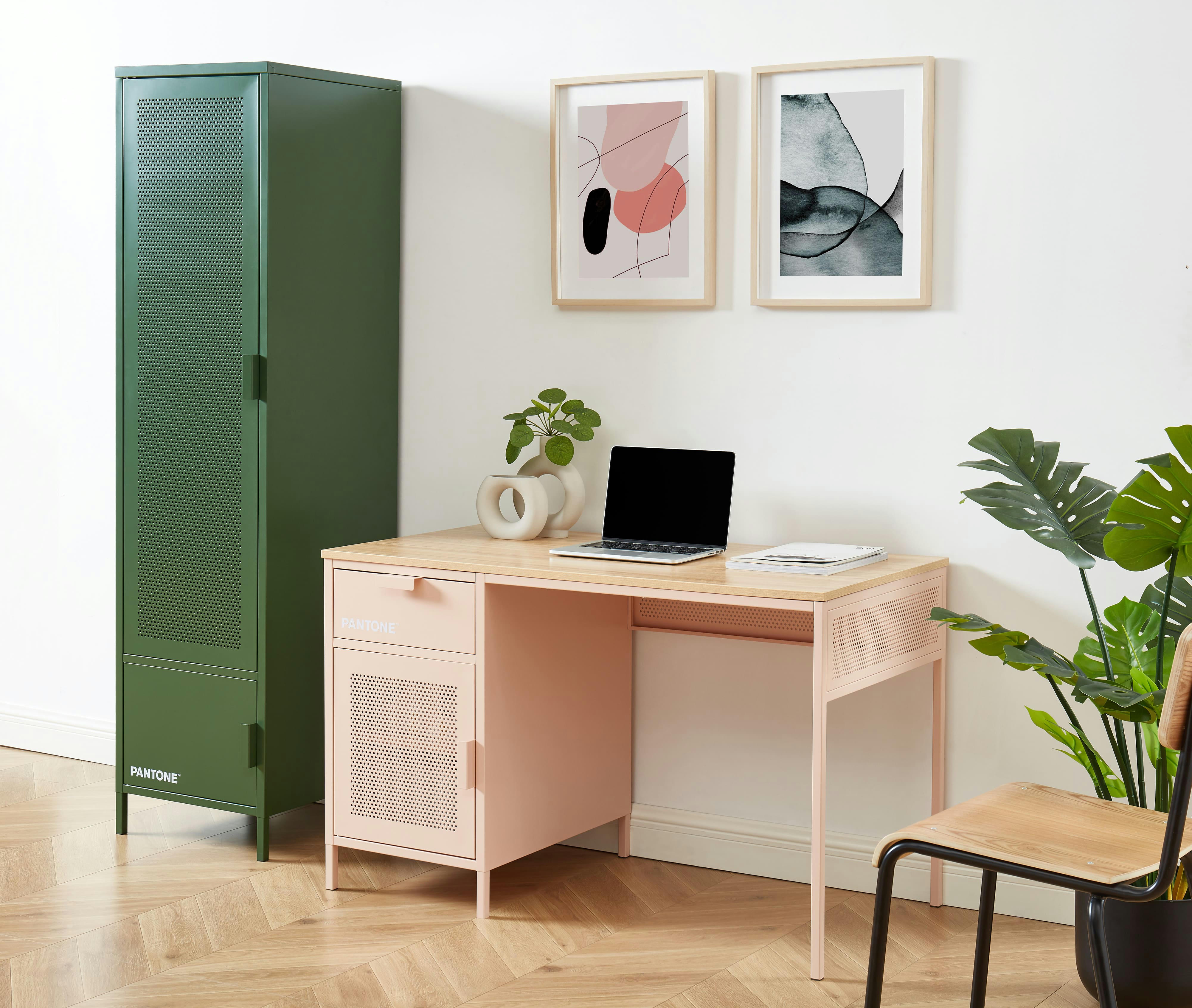 PANTONE - Bureau   métal rose blush 120cm