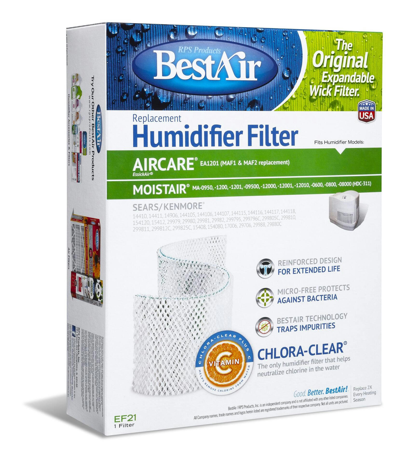 BestAir EF21-PDQ-3 Whole Home Evaporative Humidifier Replacement Paper Wick Filter For Emerson/Kenmore Humidifiers, 1-pk