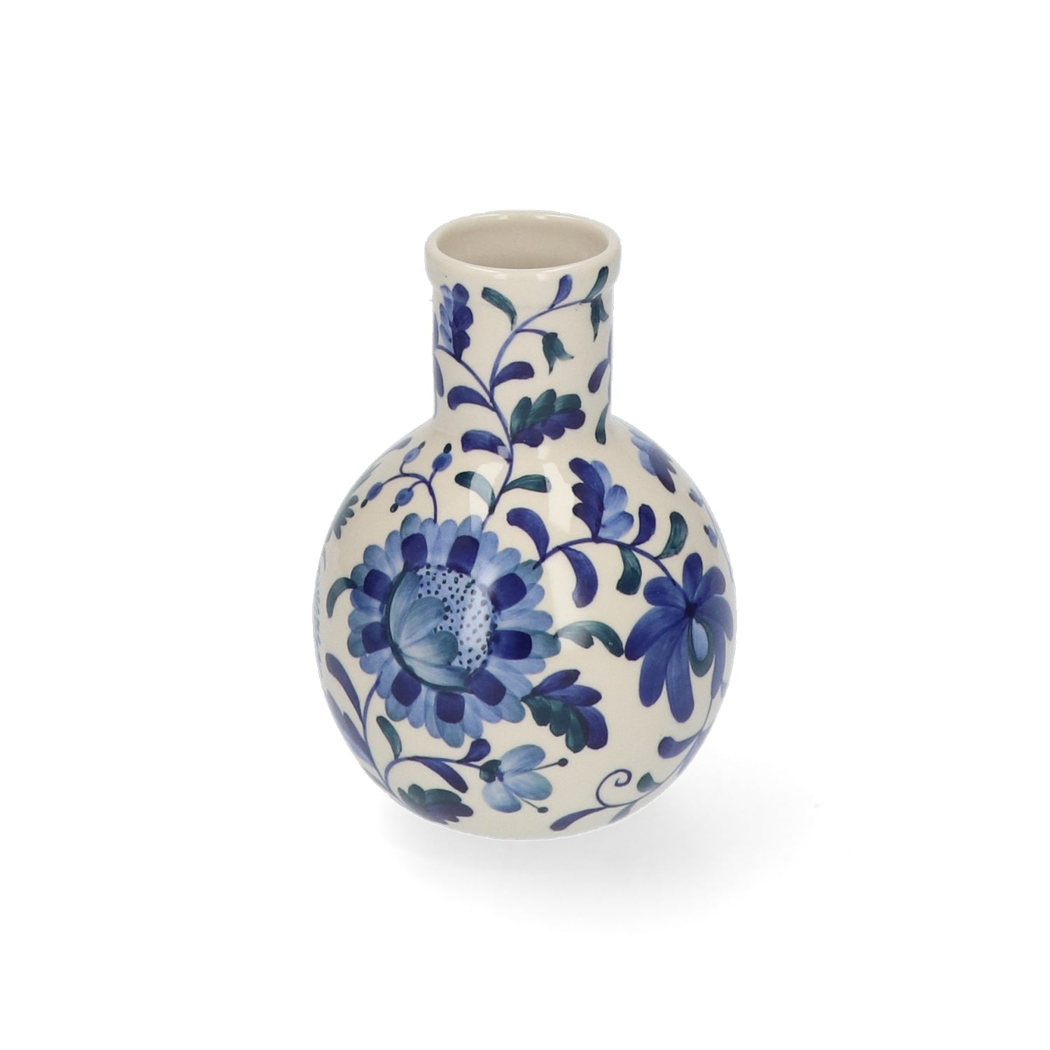 Return to Sender Vaas 15 cmBed of Flowers Blue handgeschilderd ronde vorm