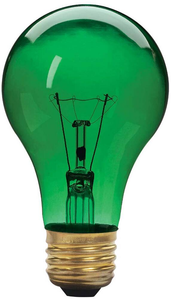 NOMA A19 E26 Base Dimmable Incandescent Light Bulb, Transparent Green, 60W