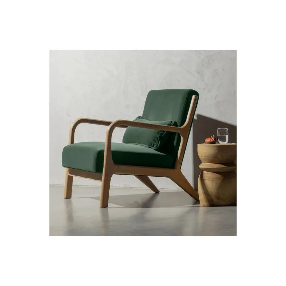 WOOOD Mark Fauteuil - Velvet - Flesgroen - 75x67x82
