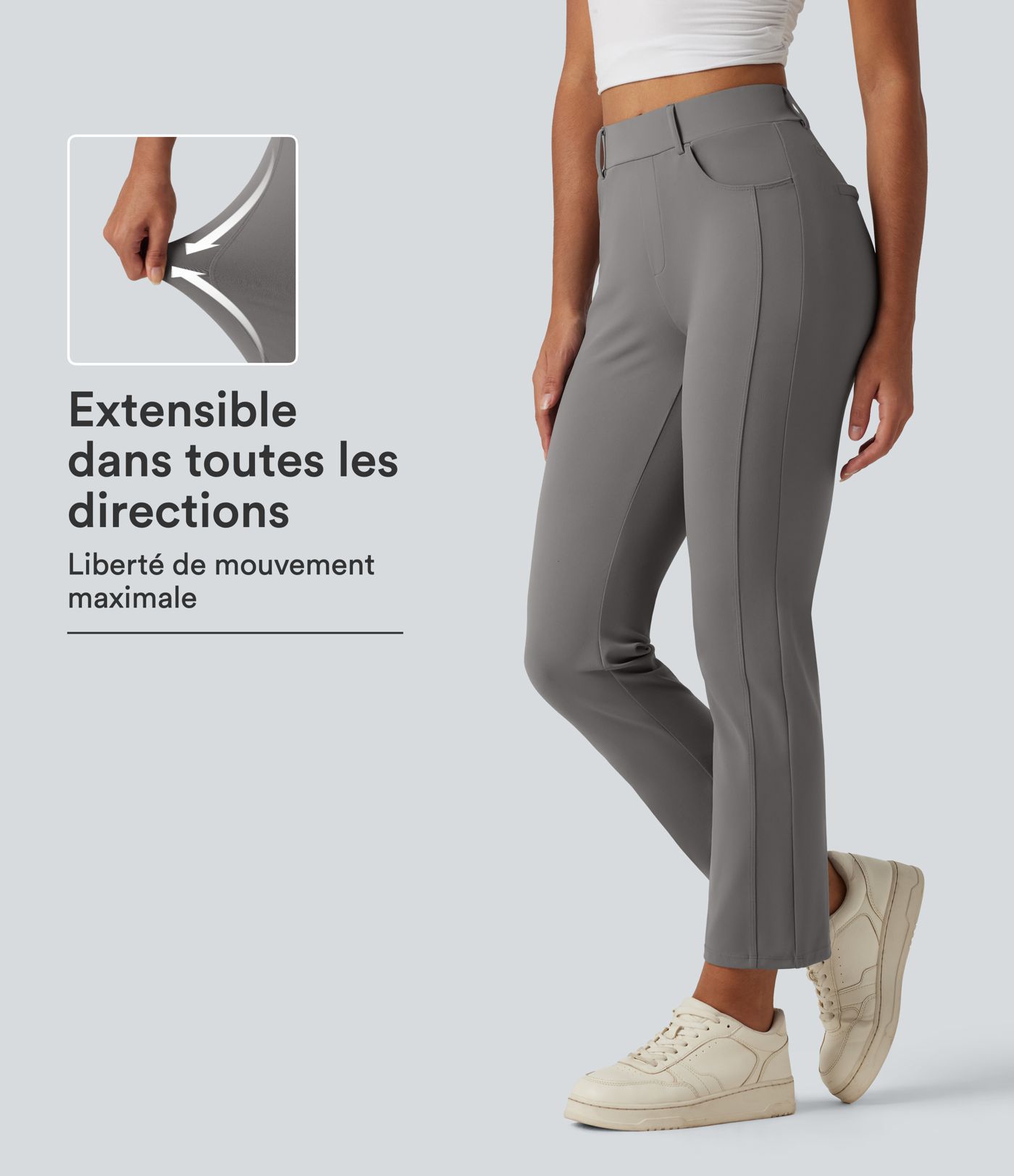 Pantalon taille mi-haute avec poches