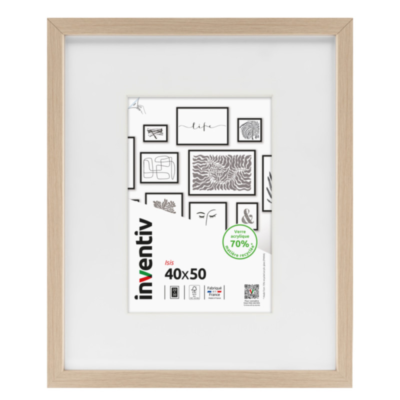 Cadre Isis naturel 40 x 50 cm INVENTIV