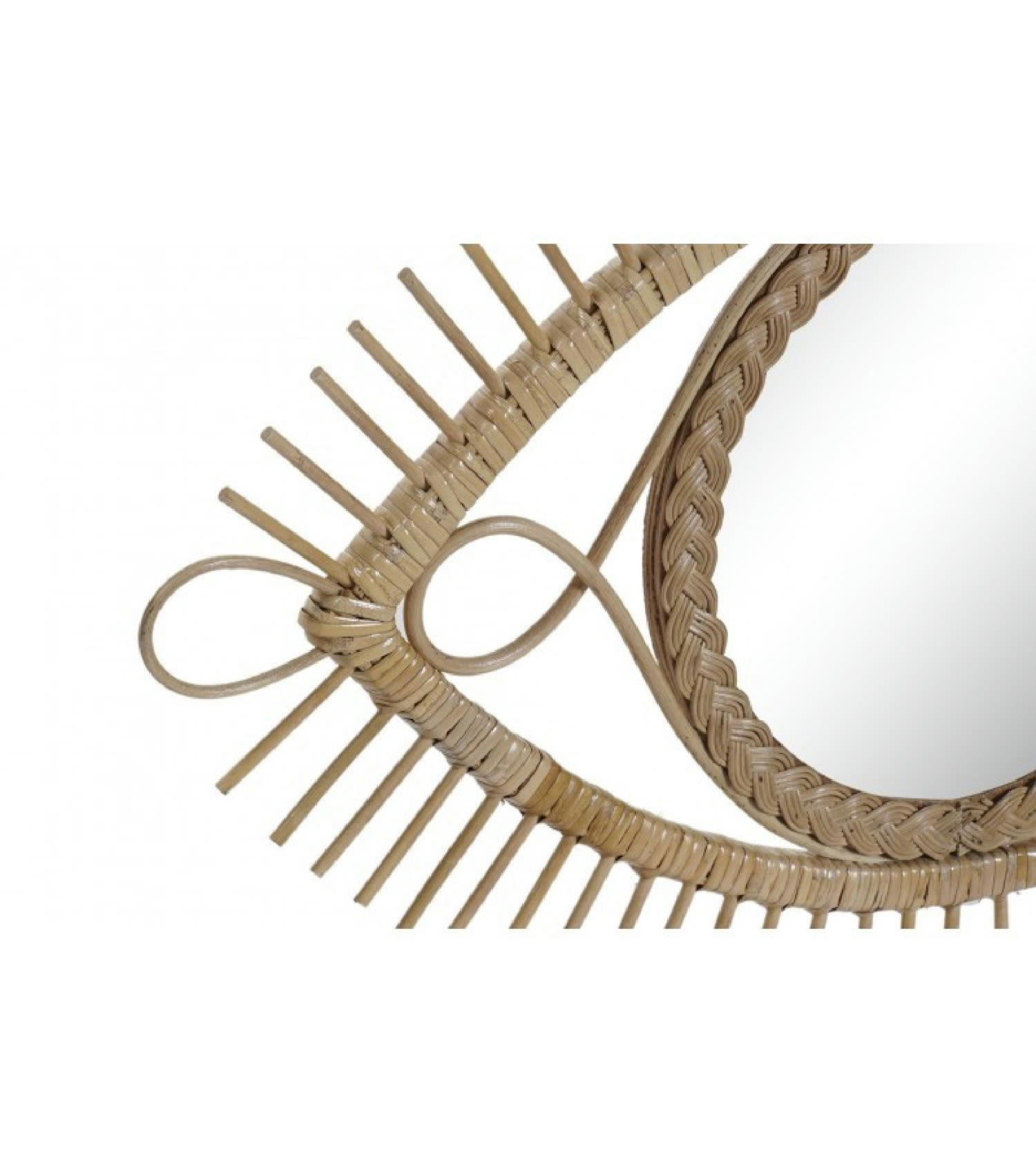 OEIL - Miroir en rotin naturel 45x71