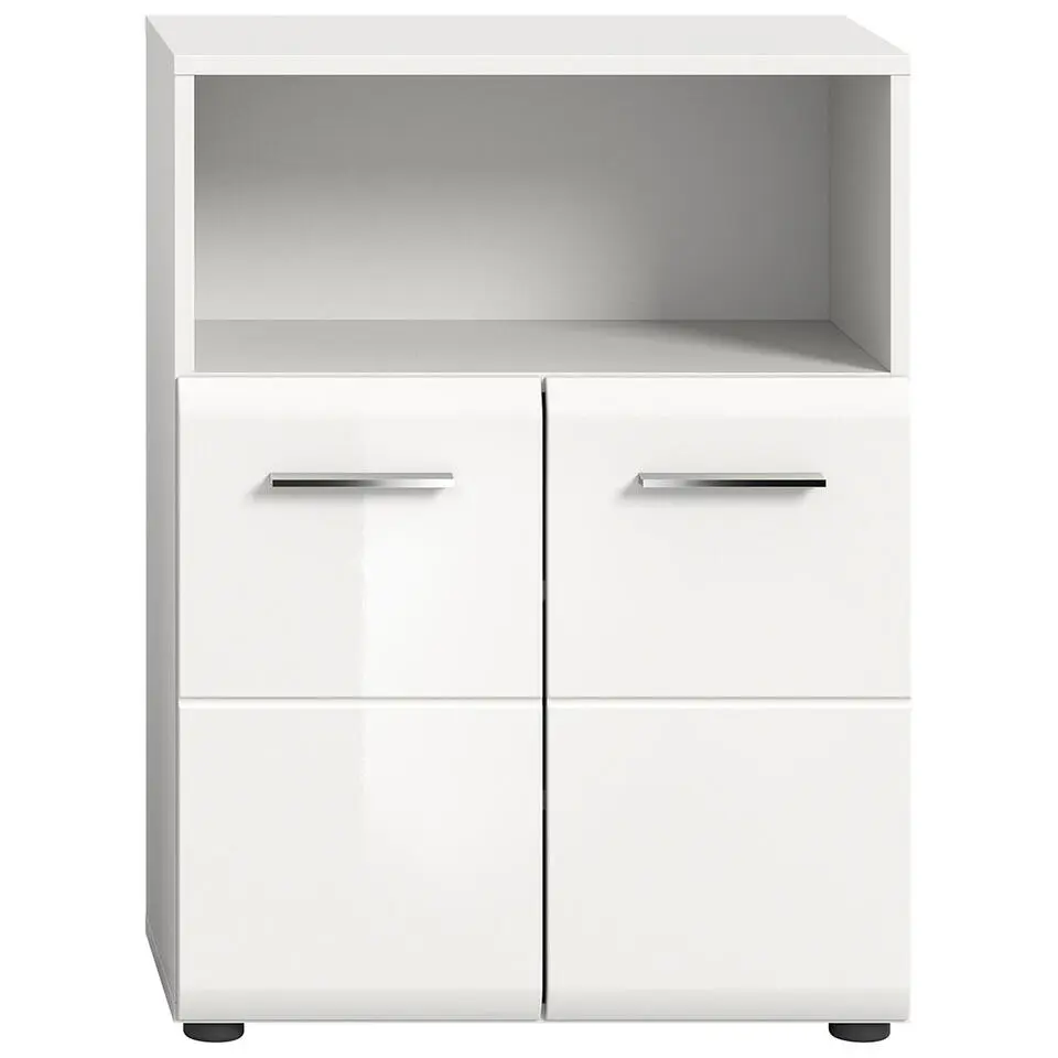 Hioshop Ice badkamerkast 2 deuren 1 vak wit hoogglans