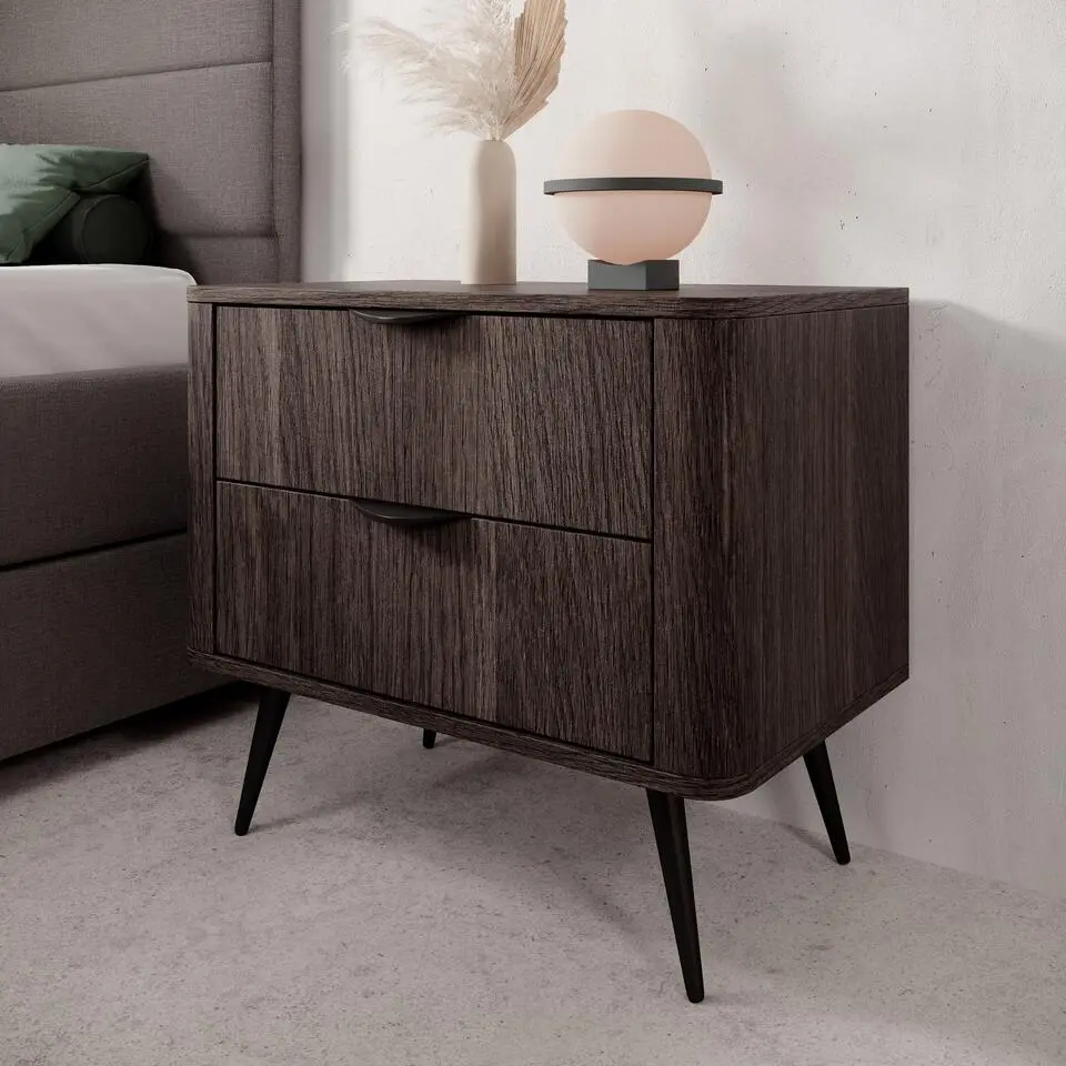 Meubella - Victoria - Nachtkastje - Donker eiken - 63 cm