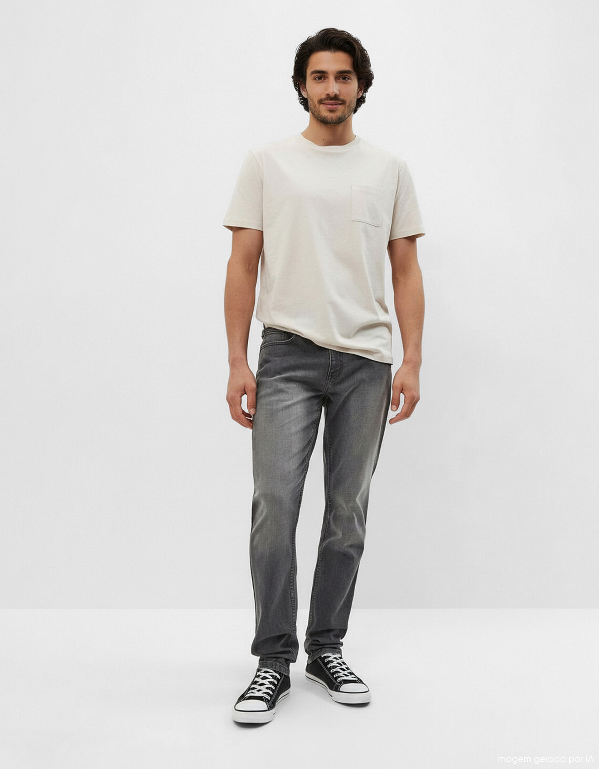 Jeans Slim-fit, Homem, Cinzento
