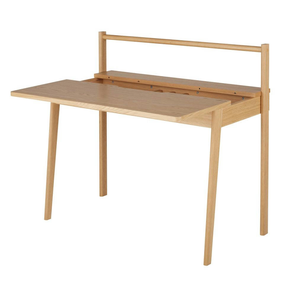 Zoom - Bureau plateau coulissant beige