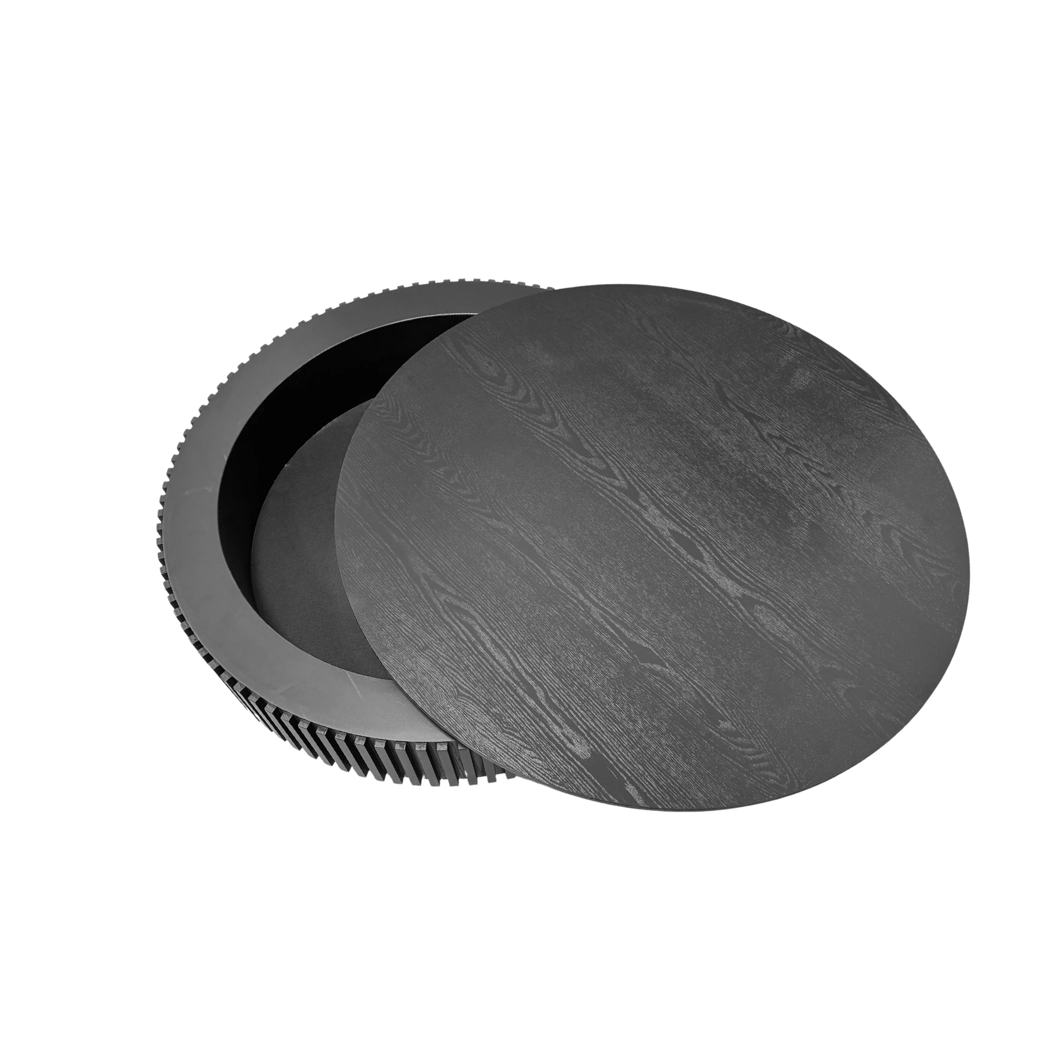 Round Coffee Table With Storage Solid Wood Veneered Modern Coffee Table Accent Tea Table