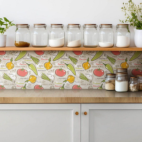 Carreaux vinyle Tulup 30x30 cm Légumes colorés 9 pcs