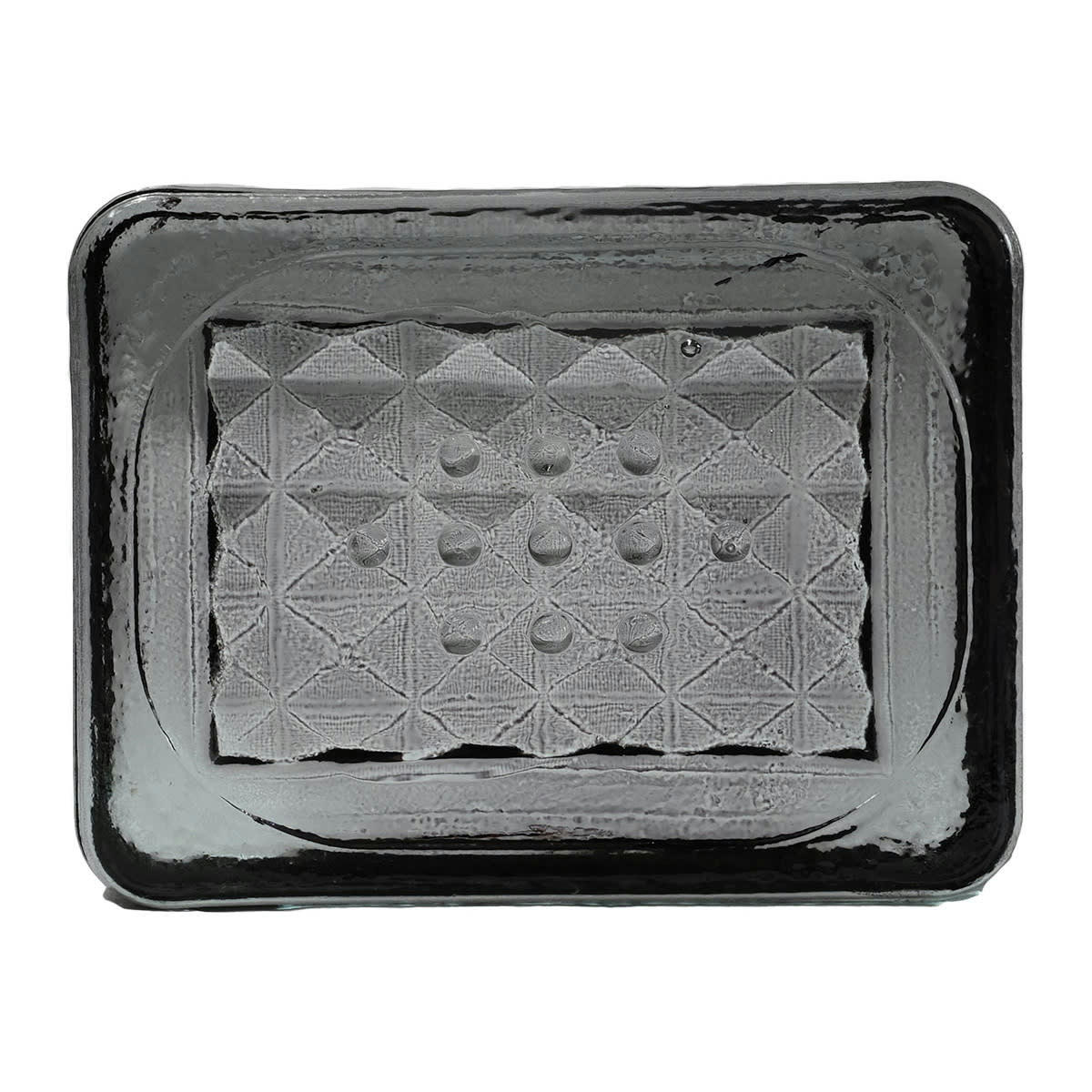 KRYSTAL - Portesavon en verre recyclé  anthracite 12x9x3 cm