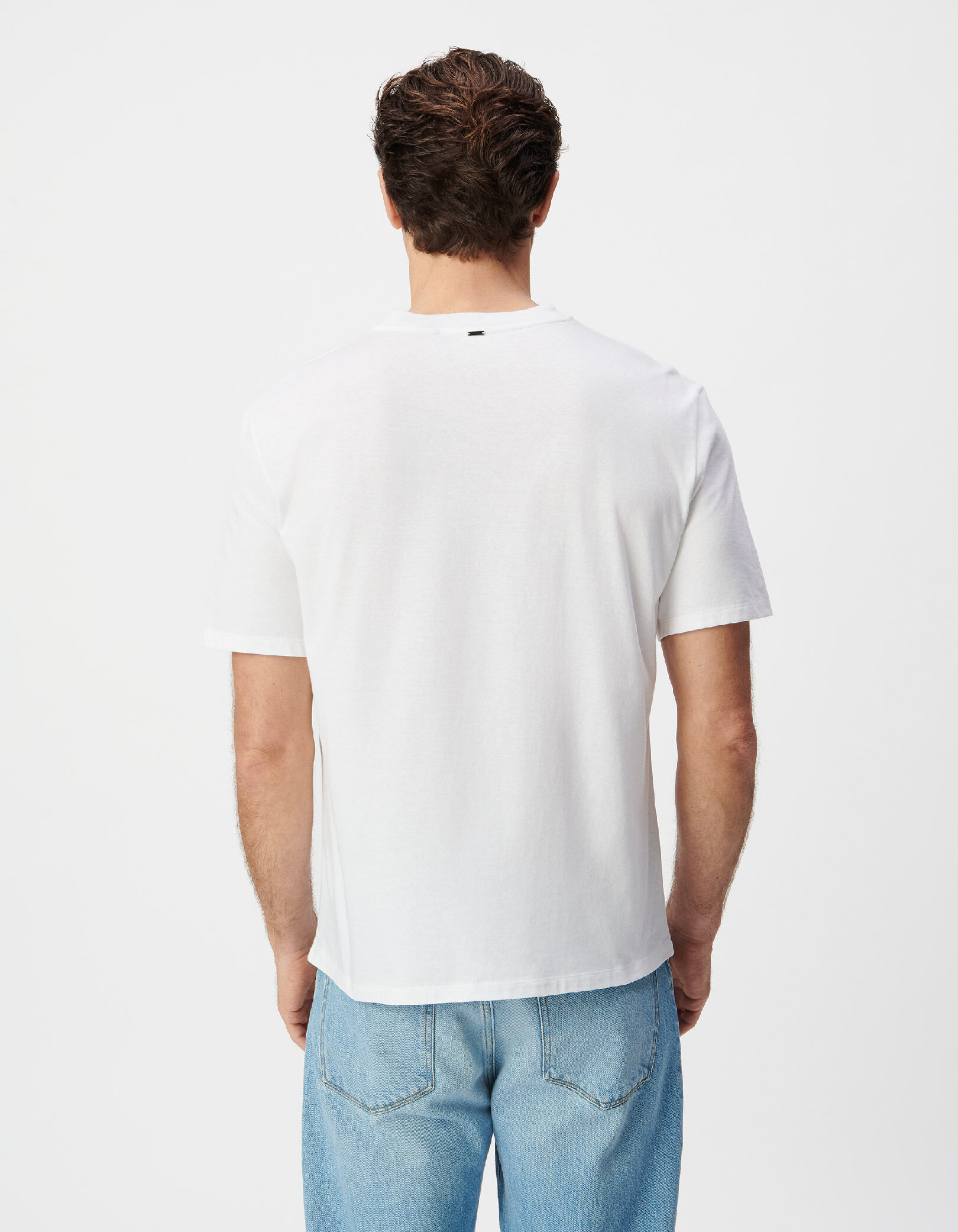 T-shirt blanc message flocage velours Homme