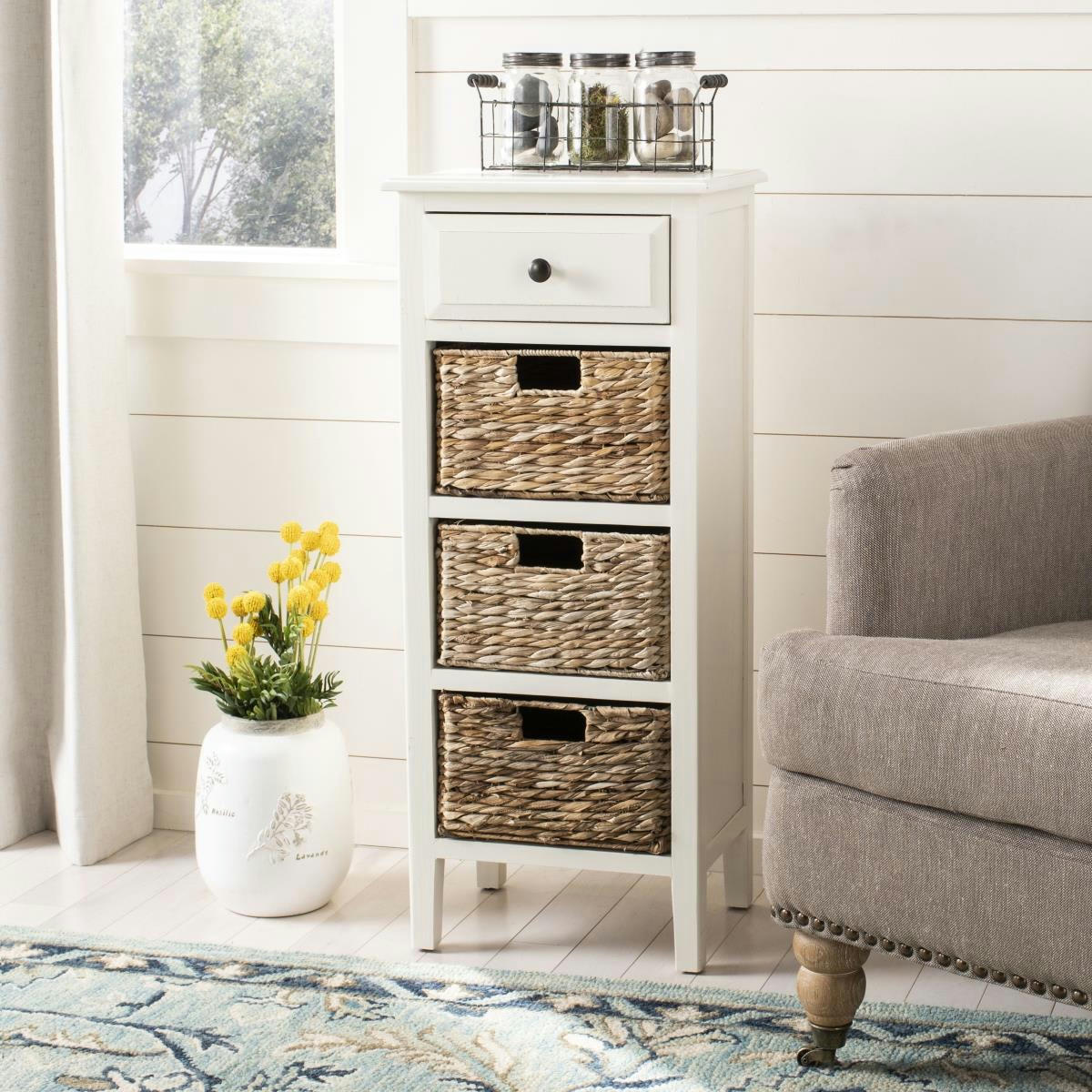 NORENE - Meubles de rangement Bois de pin en Blanc, 30 X 40 X 90 cm