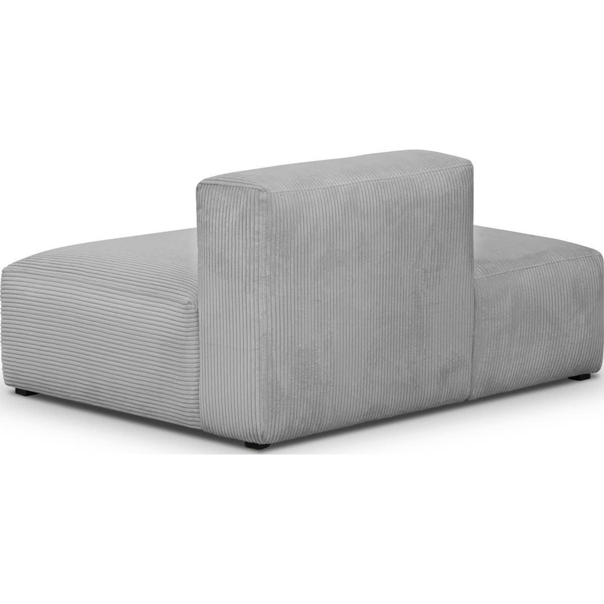 MODULO NEW - Module d'angle ouvert à gauche 2 places en velours côtelé gris clair