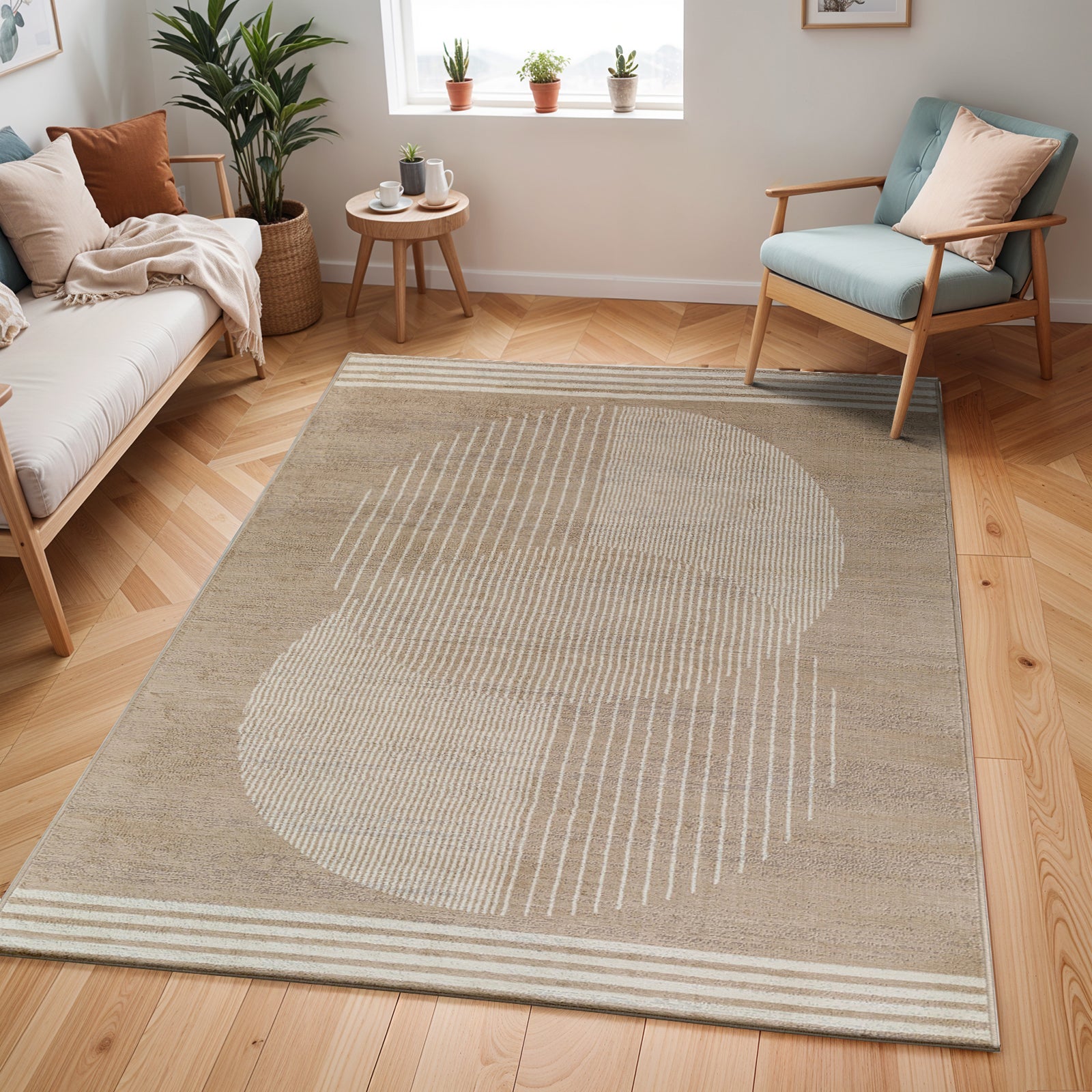 by fonQ Weeve Vloerkleed 160 x 215 cm - Donker Beige