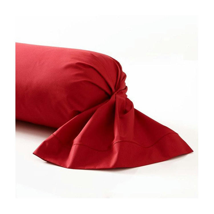 PERCALE MONTELEONE - Taie de traversin en Coton Rouge 185 cm