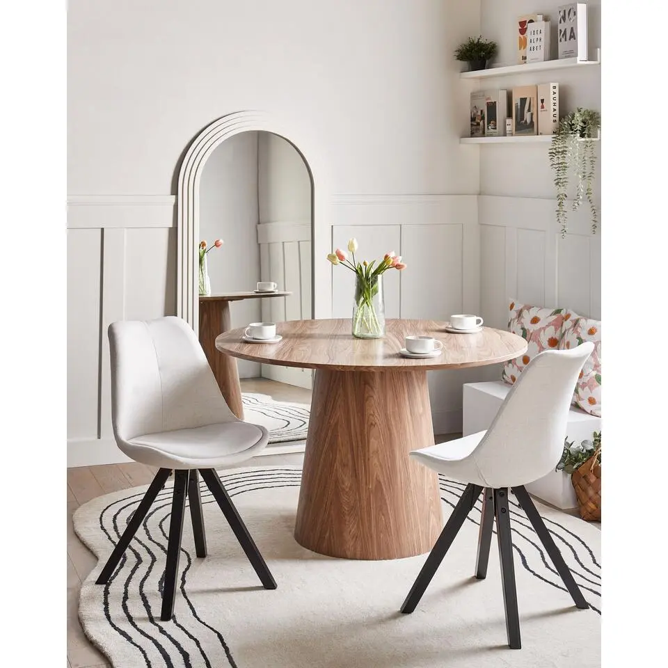 HEDLEY - Eetkamerstoel set van 2 - Lichtbeige - Stof