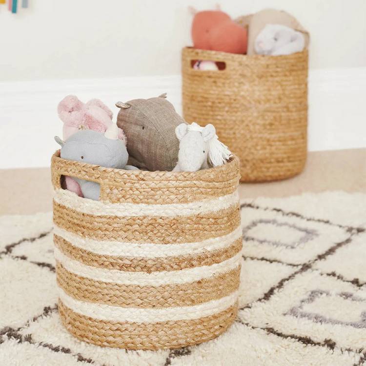 Great Little Trading Company Jute Storage Basket - Ivory