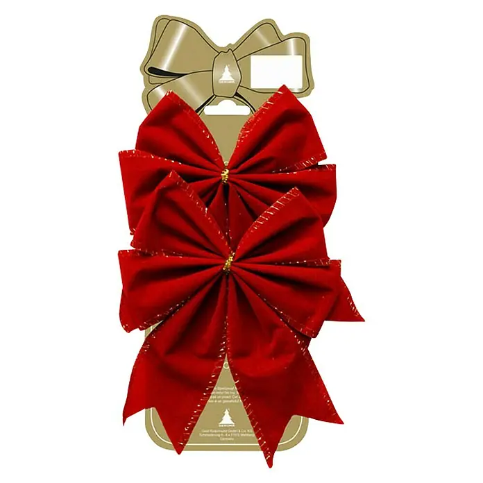 JULEPYNT JULESLØYFE FLØYEL 15X18CM RØD 2STK