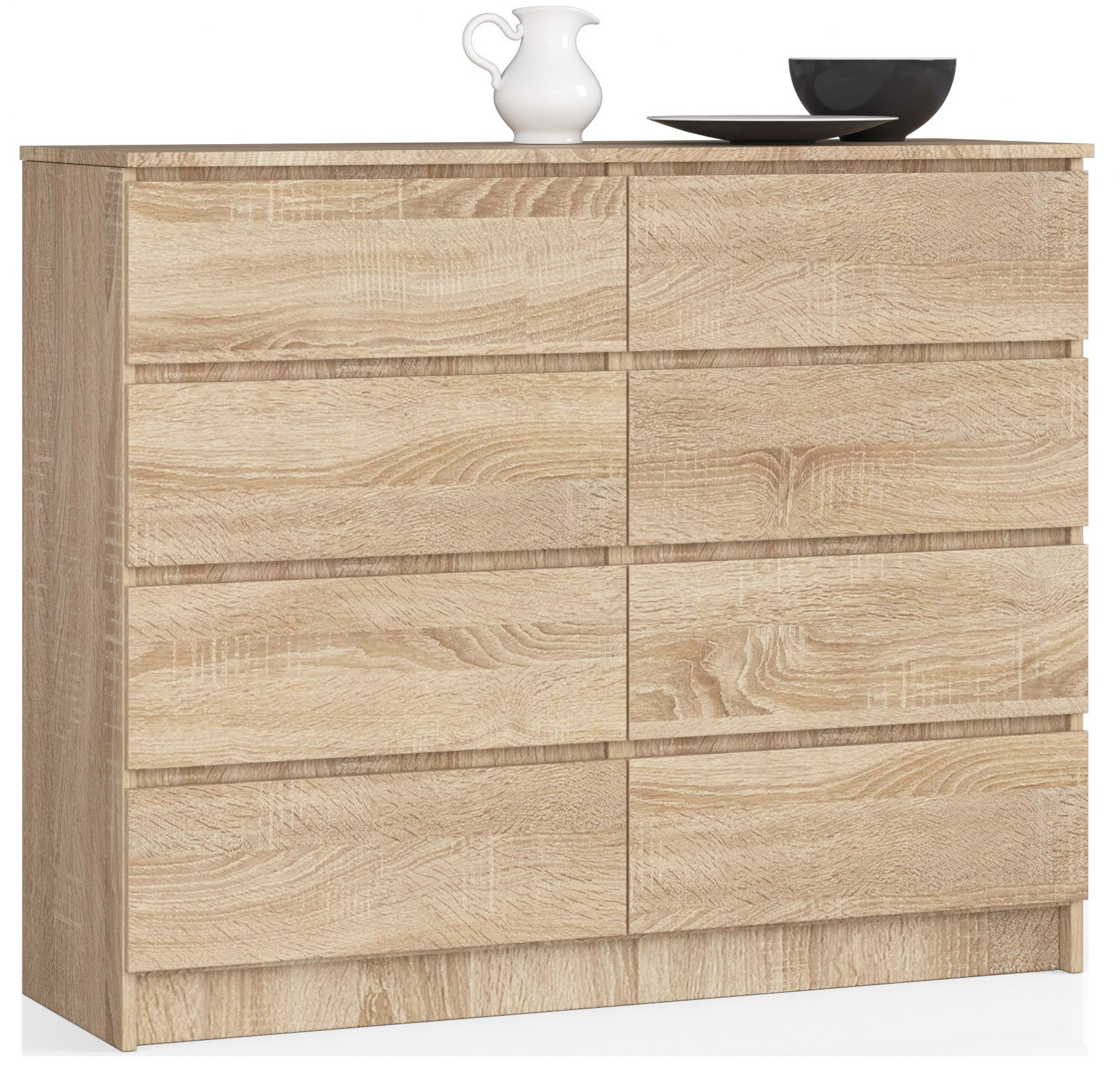 Komoda AKORD K120 Dąb Sonoma 120 cm 8 szuflad 120x40x99 cm