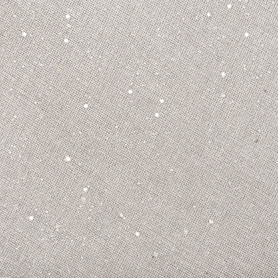 Feeeric Lights Placemat - zilver glitter - rond - D38 cm - jute