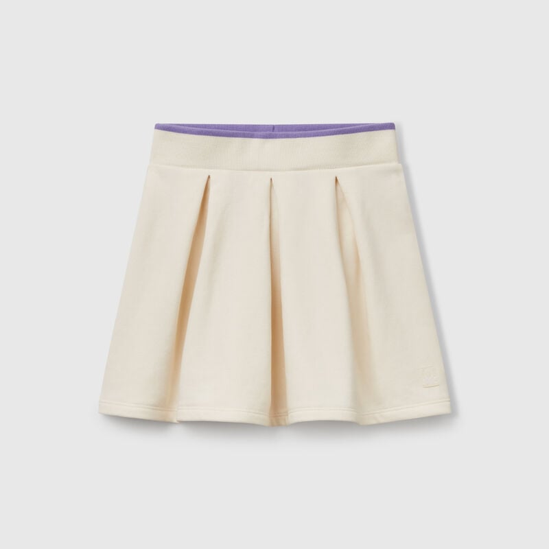 Pleated sweat skirt
