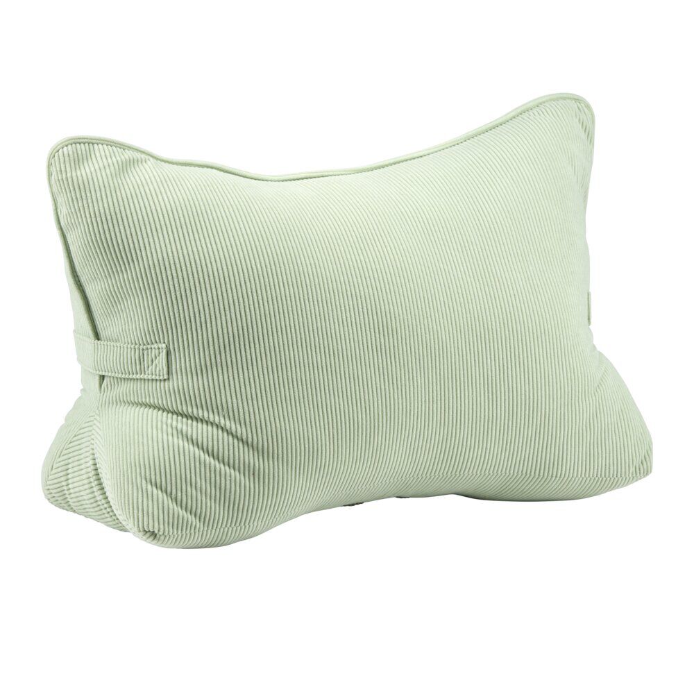 Coussin de dos polyester côtelé 55x35xép10cm (2 modèles vert ou blanc)