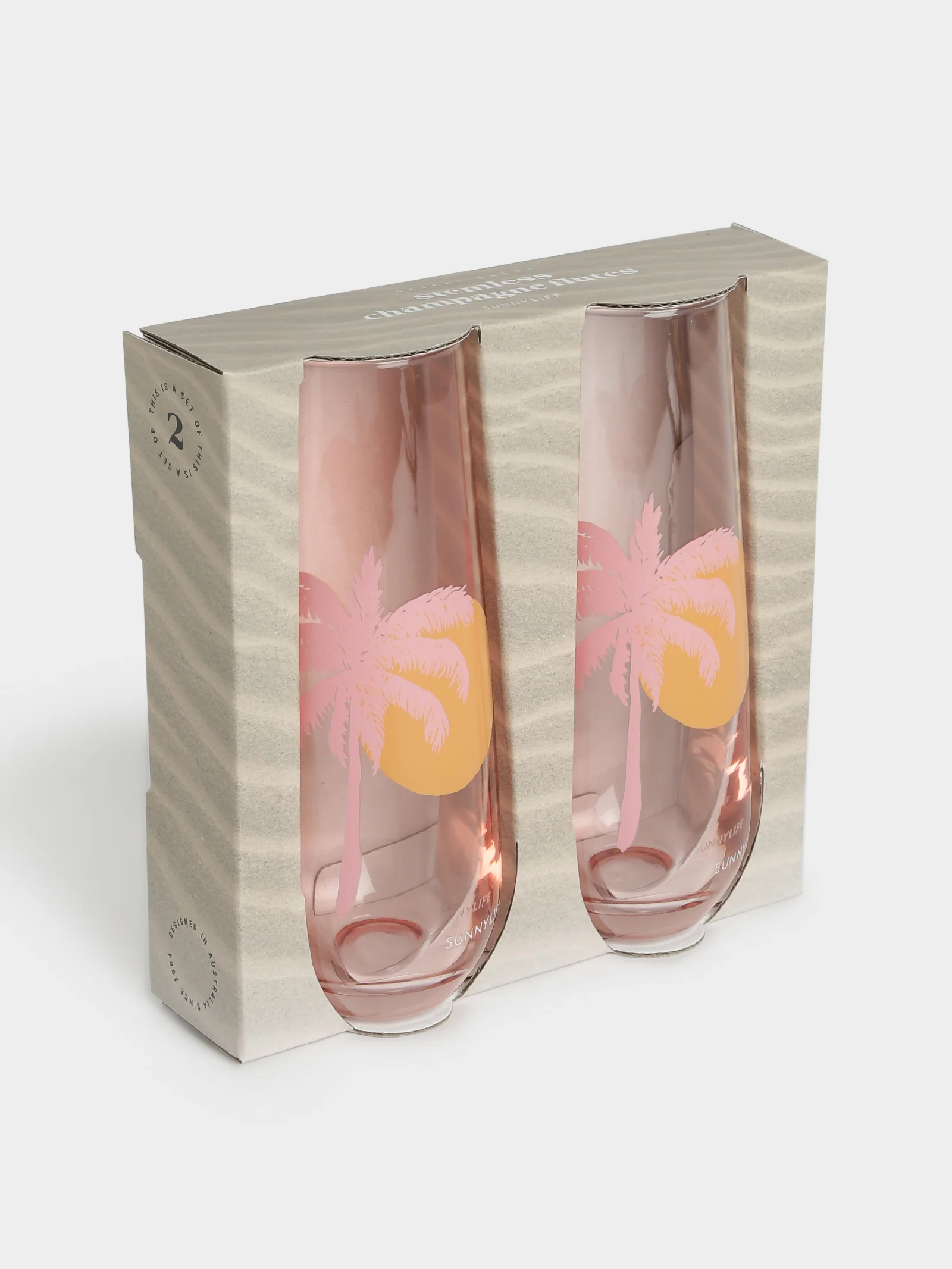Cheers Stemless Glass Champagne Flutes