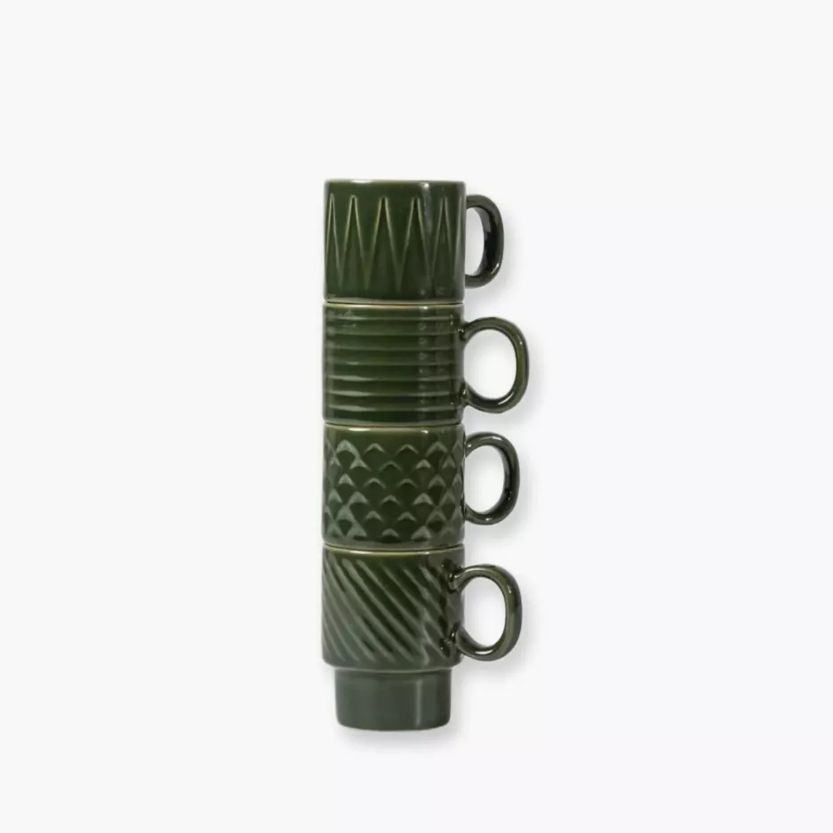 Zestaw 4 filiżanek do espresso SAGAFORM COFFE & MORE zielony
