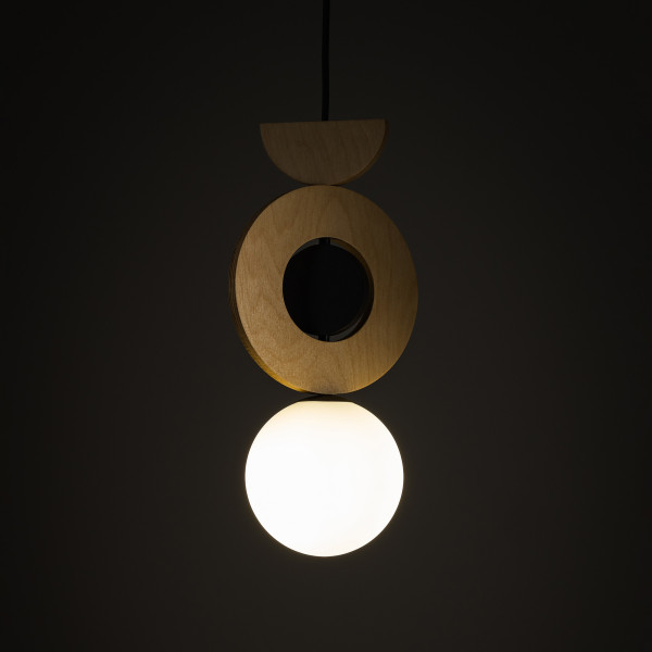 Lampa wisząca czarno-biała DROPS WOOD B 1xG9x12W Nowodvorski