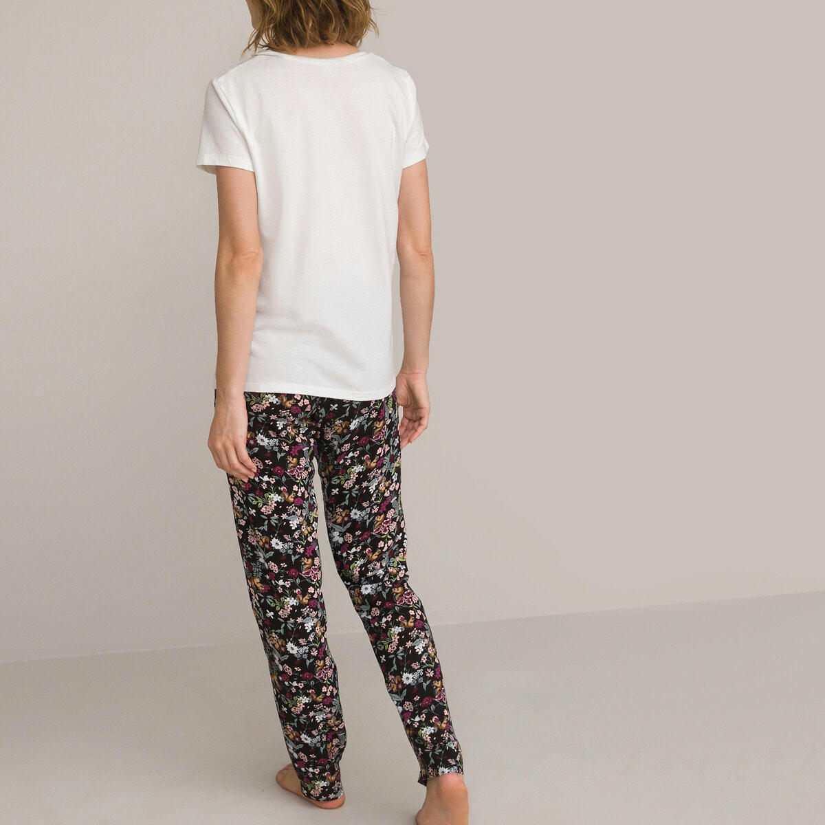 Pyjama, bas imprimé fleurs et écureuils