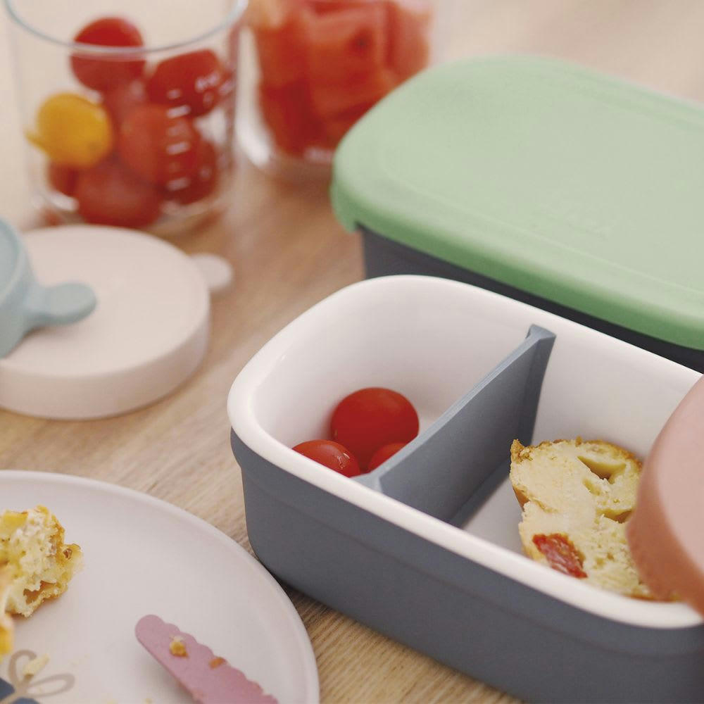 APPRENTISSAGE REPAS - Boîte à repas en céramique et silicone vert