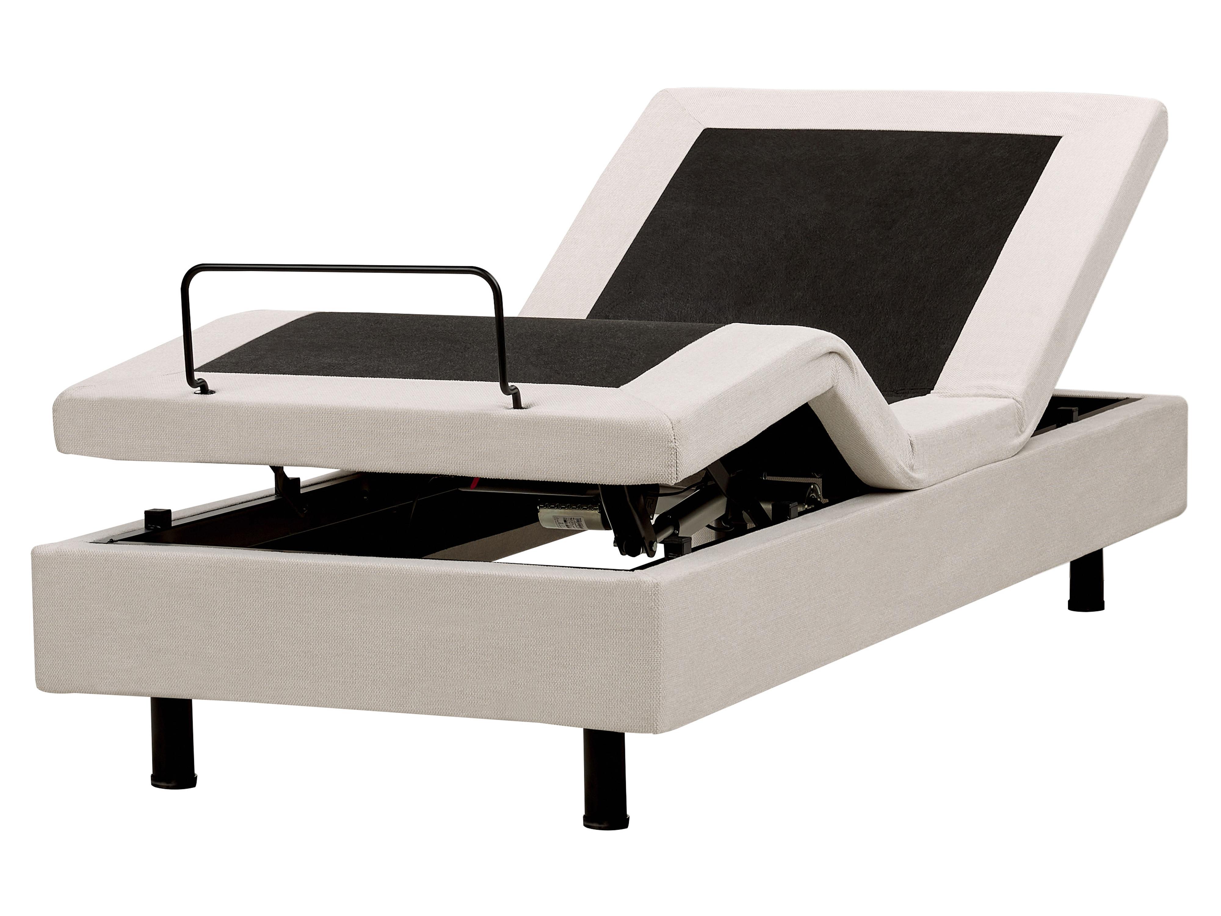 Adjustable Bed without Headboard Fabric CASTELLAN 80 x 200 cm (EU Small Single) Light Beige
