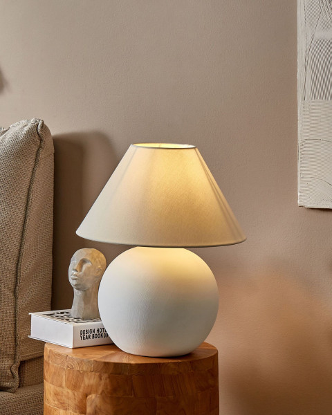 Lampa stołowa nocna ceramiczna 41 cm biały