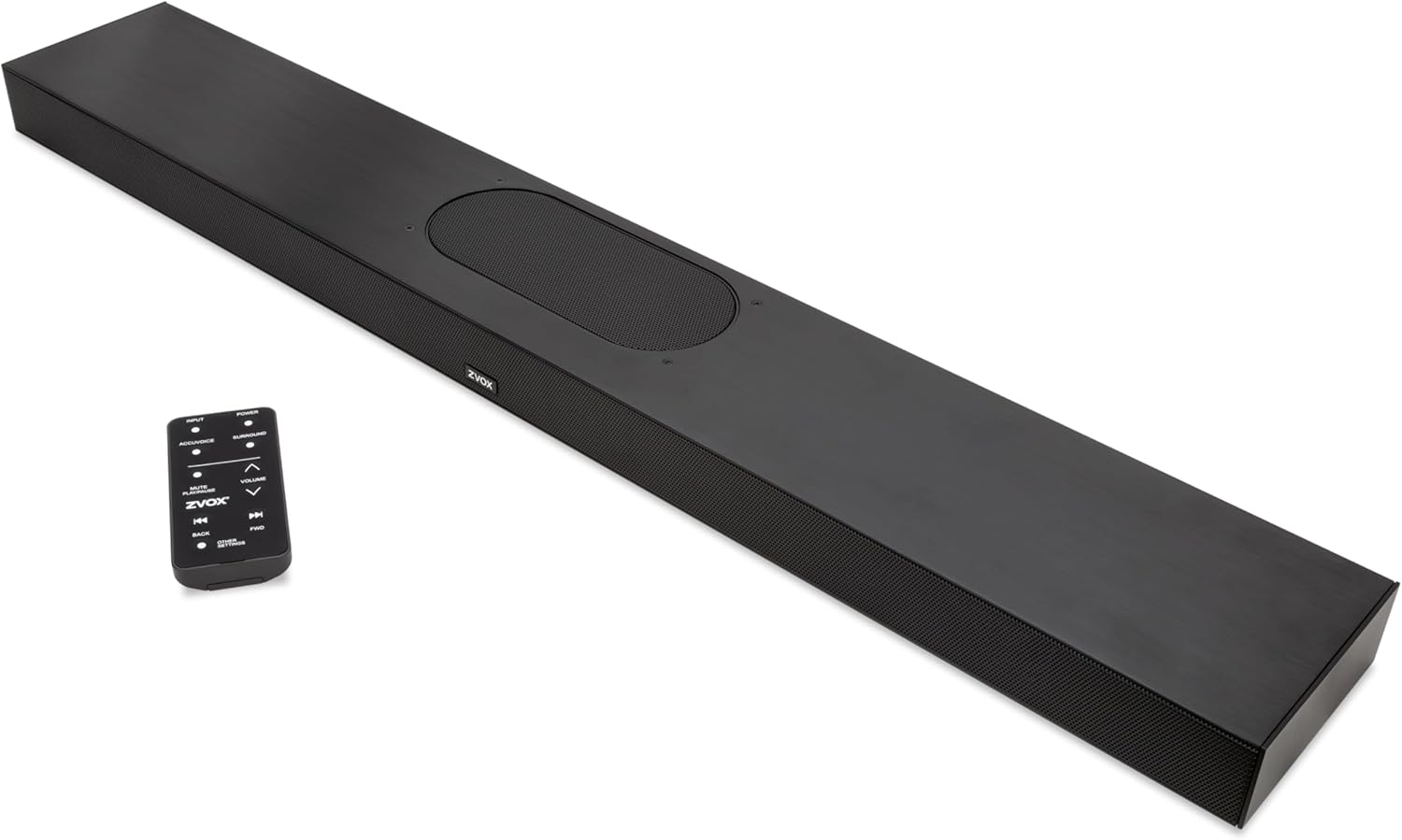 ZVOX AccuVoice AV855 Dialogue Clarifying Soundbar - Patented Hearing Technology with 20 Levels of Voice Boost, Dual Subwoofers, Low-Profile TV Speaker for Home Theater and Smart TV - Black
