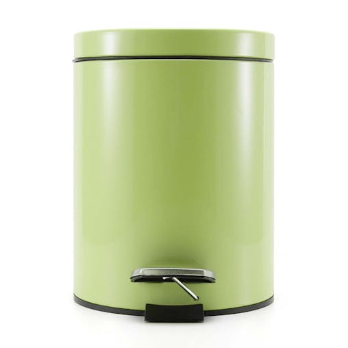 SOGA 4X Stainless Steel Foot Pedal Bin Round Green 7L