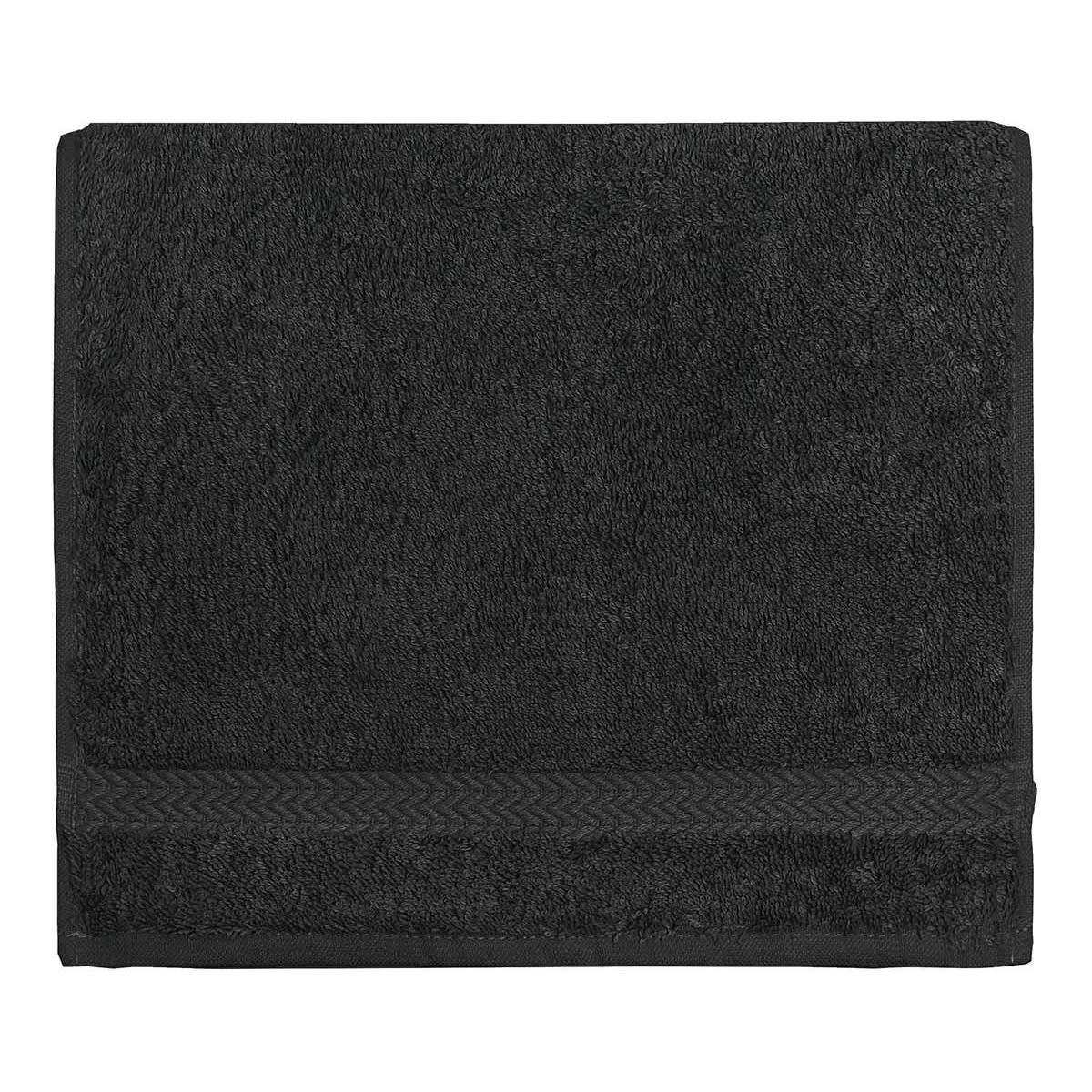 LUXURY - Lot de 3 serviettes invité 550gr/m²  anthracite 30x50 cm