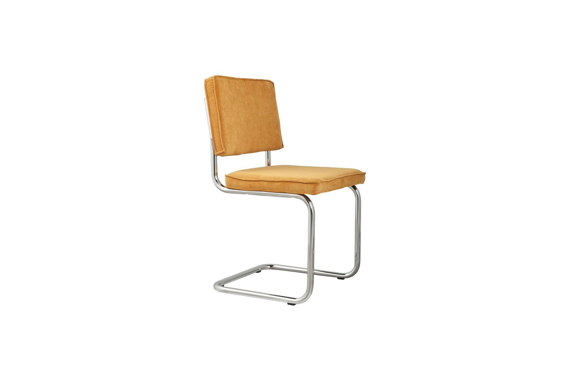 RIDGE - Chaise en velours jaune