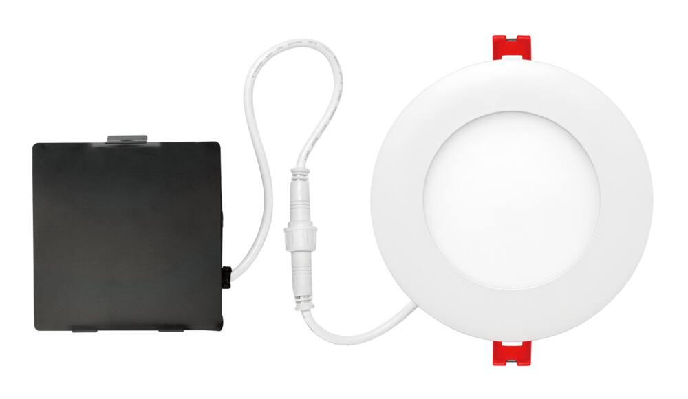 Globe Electric Ultra-Slim Round LED Recessed Lighting Kit, Assorted Trim Size, Assorted Colours