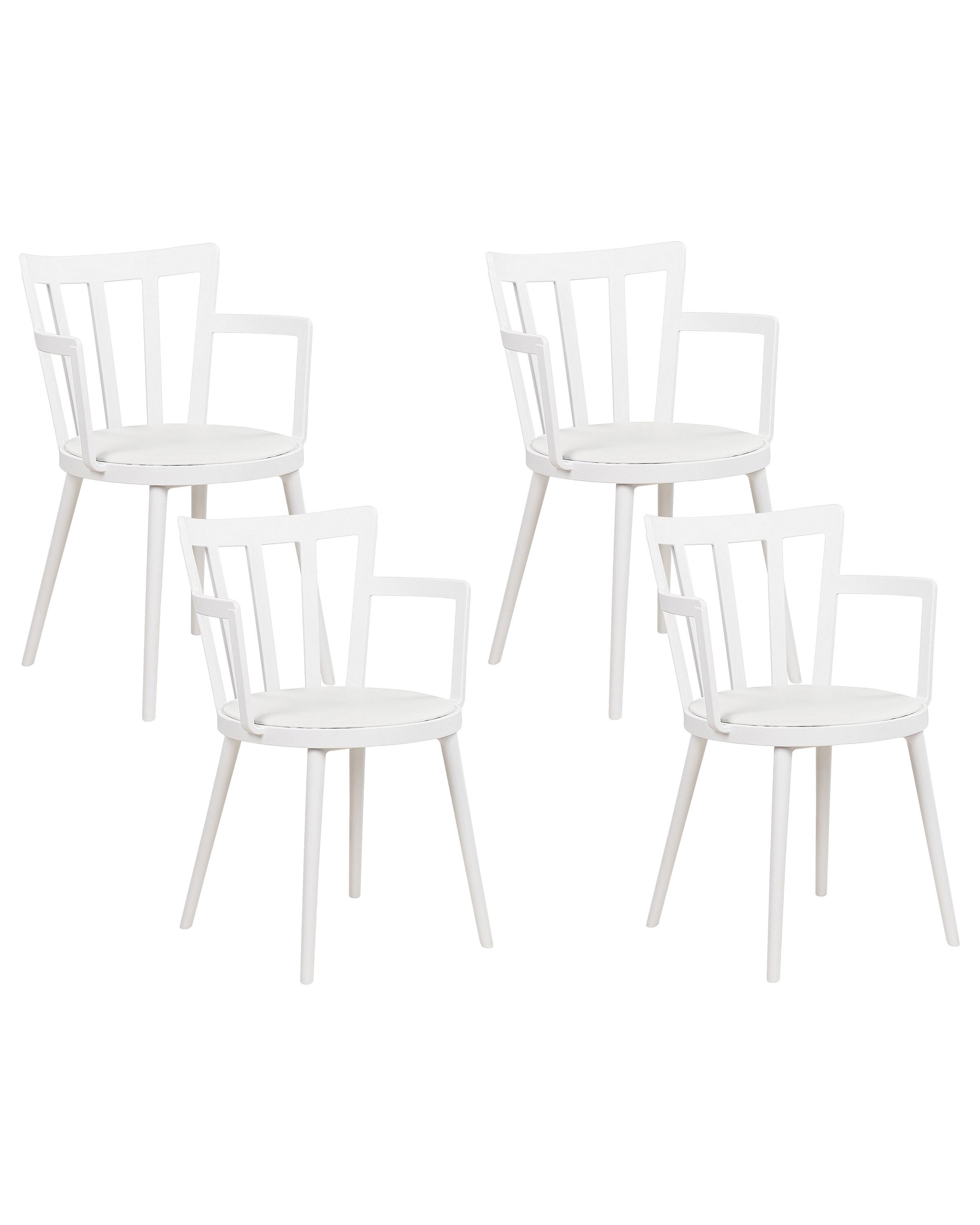 Set of 4 Dining Chairs MORILL White