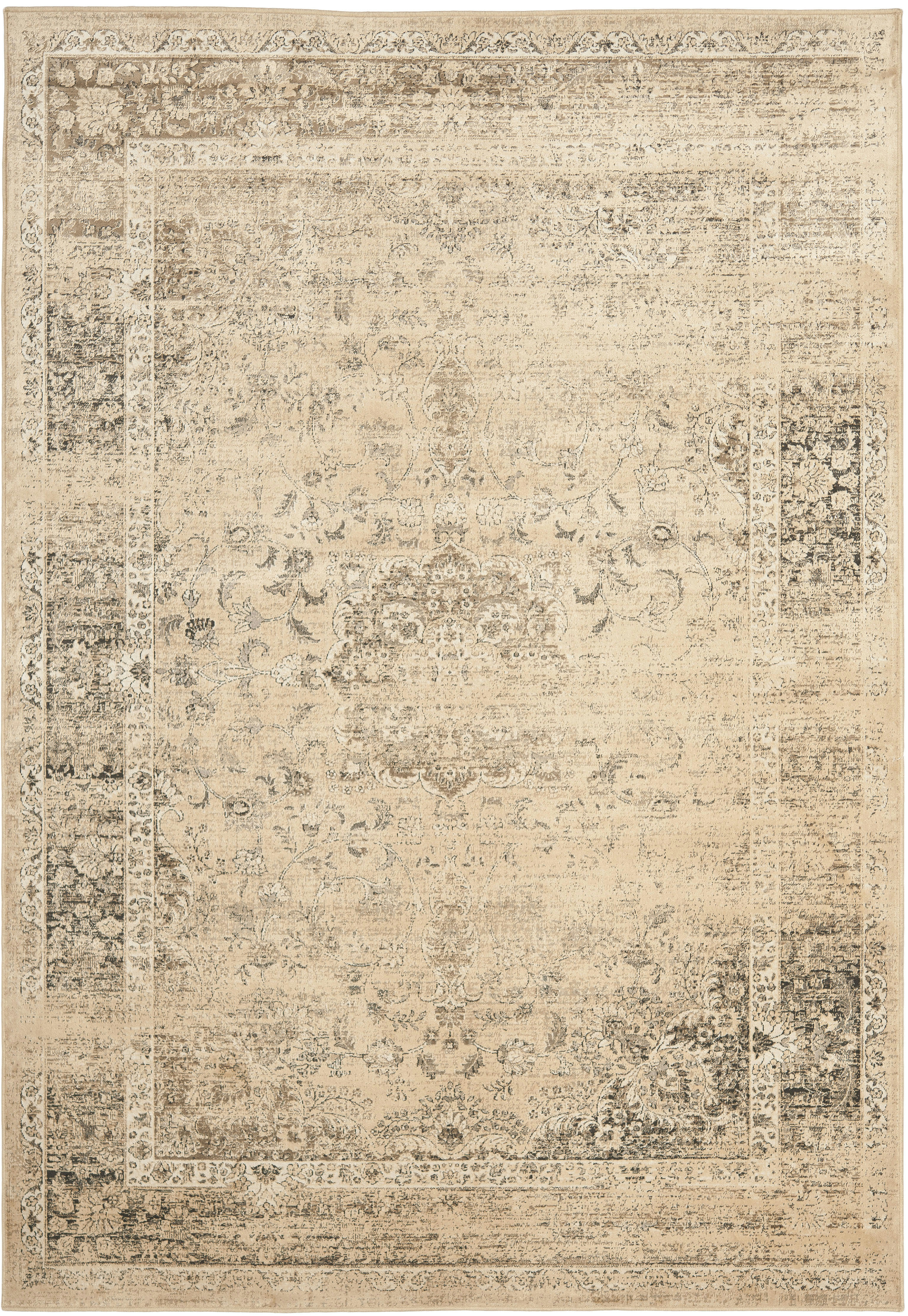 VINTAGE - Tapis de salon interieur en beige chaud, 201 x 279 cm
