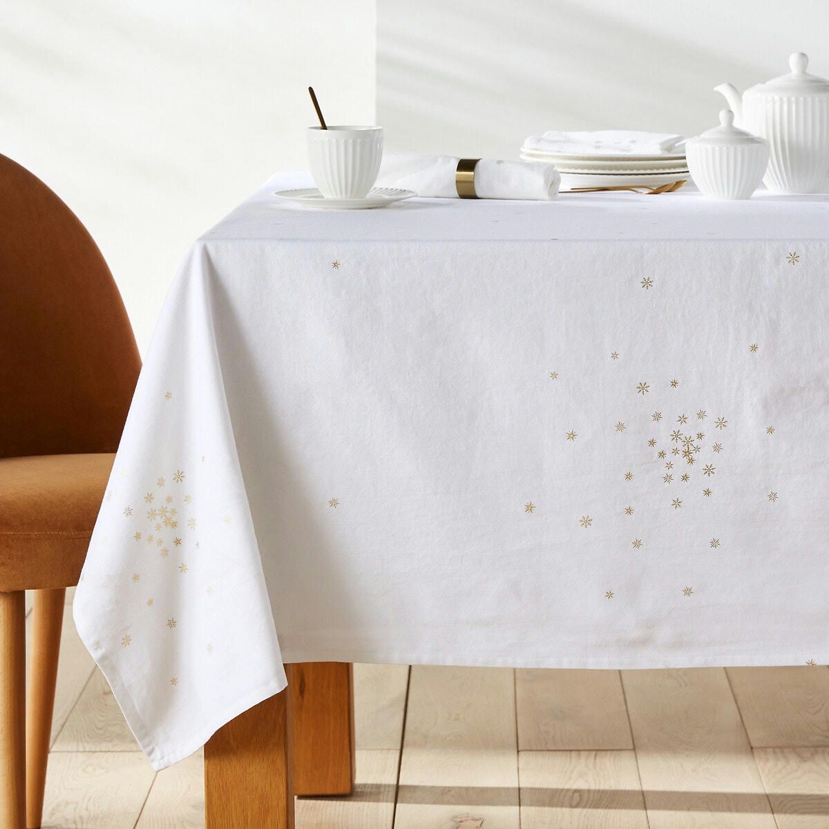 Nappe imprimée coton lavé/lin, Samoens