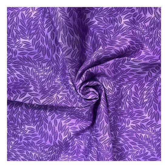 Purple Cotton Textured Leaf Blender Fabric?by the Metre
