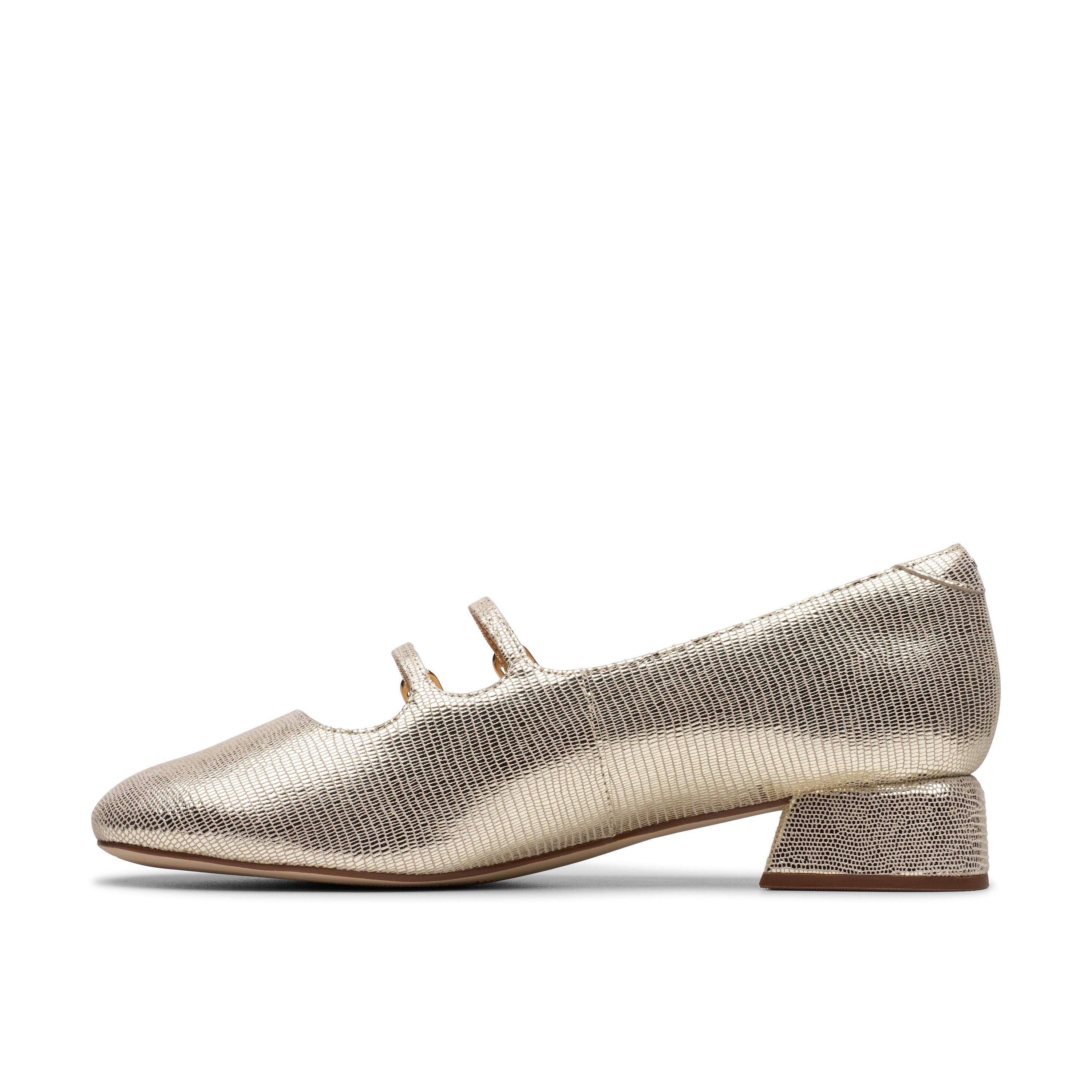 Clarks Daiss30 Shine Champagne Interest Mary Jane