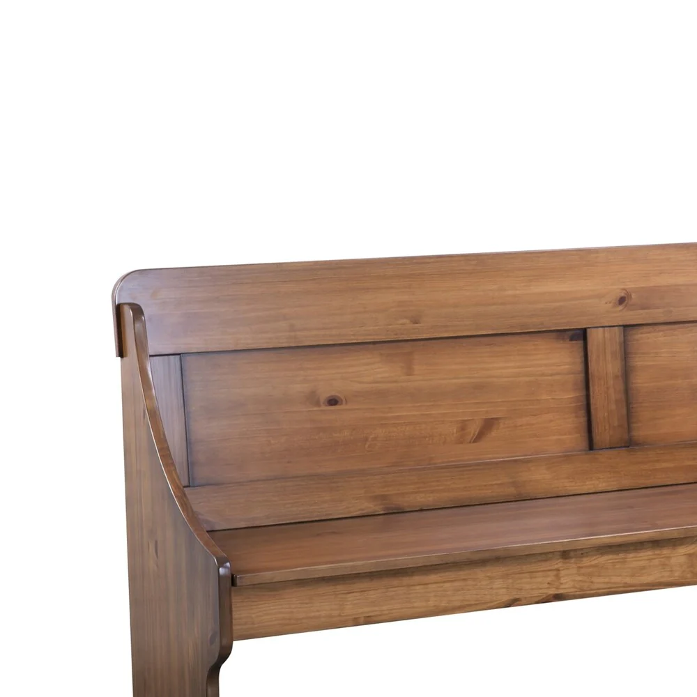 Wooden L shaped Nook Corner Bench with High Backrest, Brown