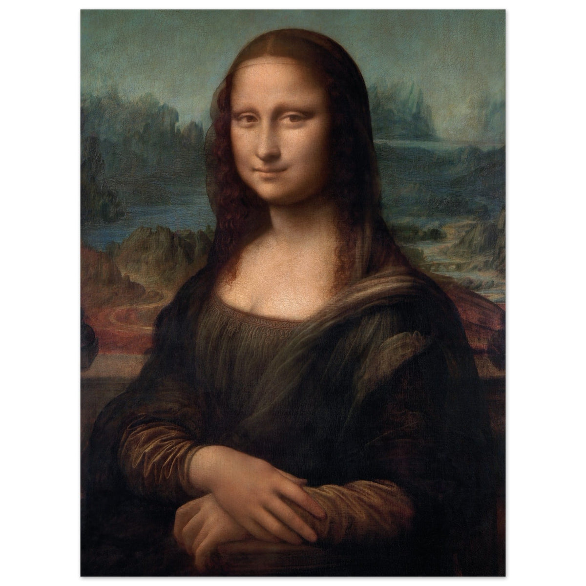 Artfulprints Poster Leonardo Da Vinci - Mona Lisa  - 30x40 cm - Bruin