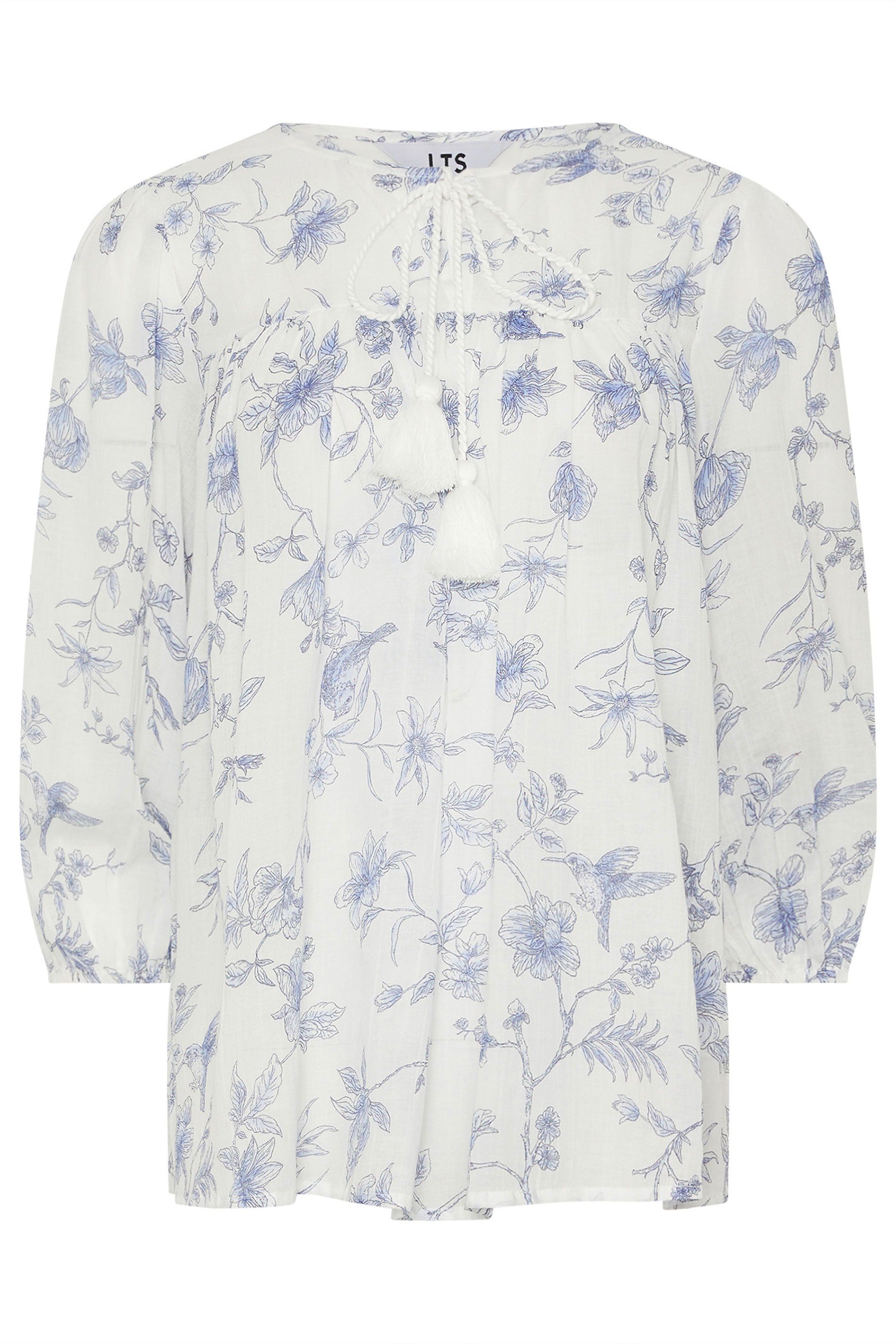 Long Tall Sally Tall Floral Tassel Tie Blouse