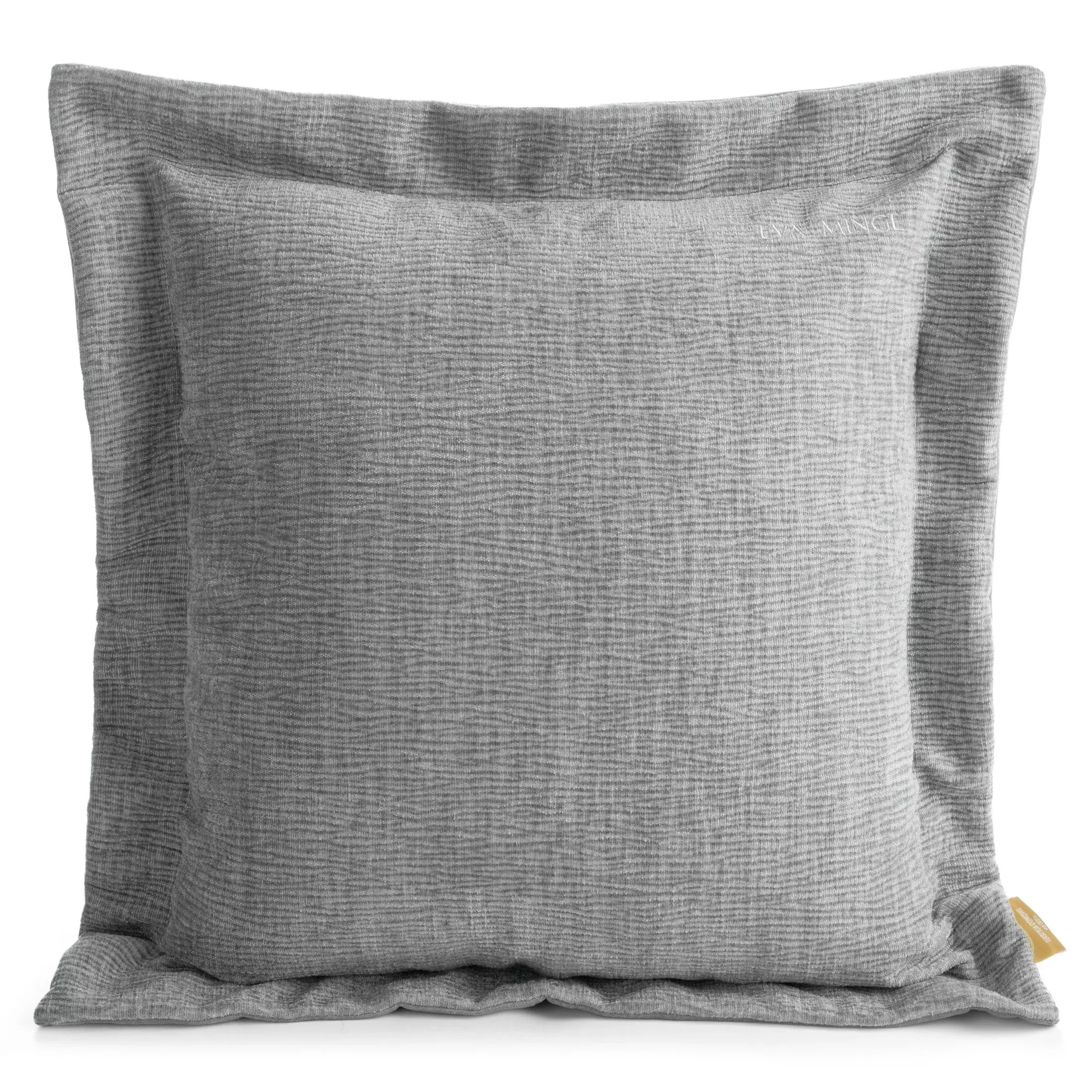 Poszewka na poduszkę55x55 cm z szenilowej tkaniny srebrna o widocznym ozdobnym splocie Eva Minge Elegante