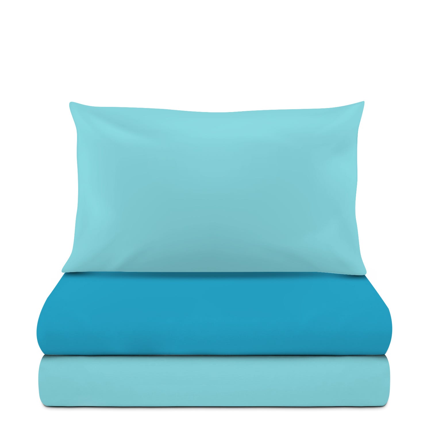 Completo letto singolo cotone azzurro Nicoletta